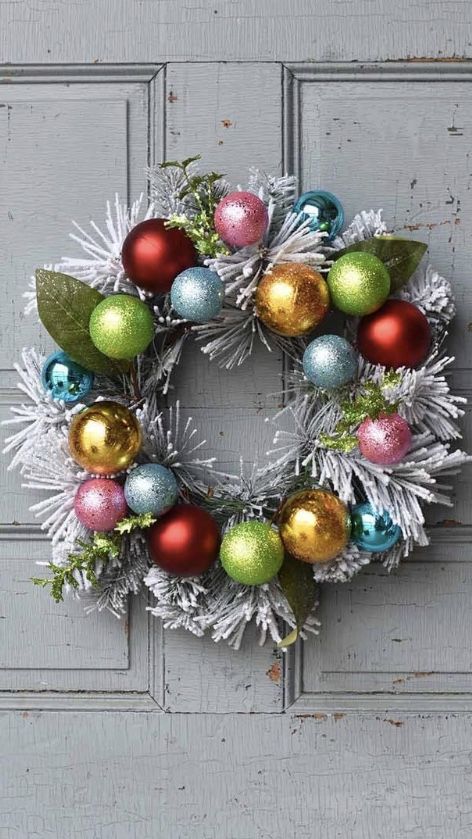 Fantastic DIY Christmas Wreath Ideas With Ball Ornaments - Crafty Daily